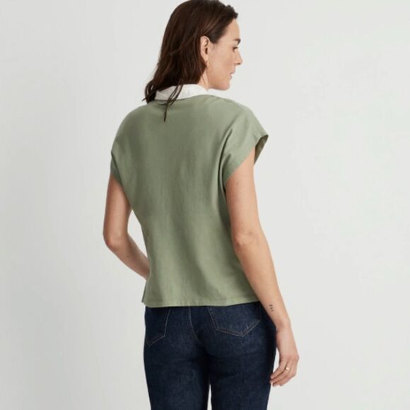 Madewell relaxed polo tee in Aloe Green Size Extra Small XS NWT - Picture 3 of 11